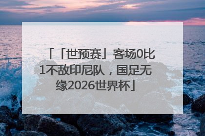 「世预赛」客场0比1不敌印尼队，国足无缘2026世界杯