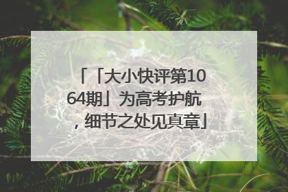 「大小快评第1064期」为高考护航，细节之处见真章