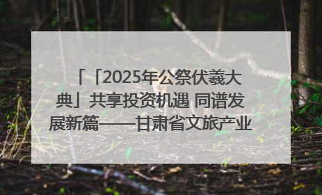 「2025年公祭伏羲大典」共享投资机遇 同谱发展新篇——甘肃省文旅产业链招商引资推介会侧记