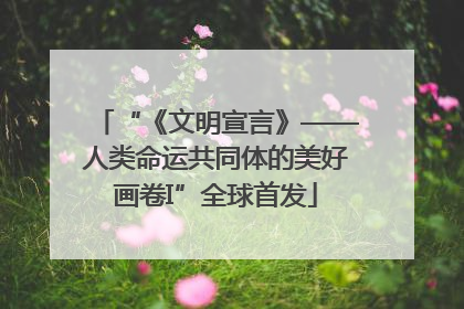 “《文明宣言》——人类命运共同体的美好画卷I”全球首发