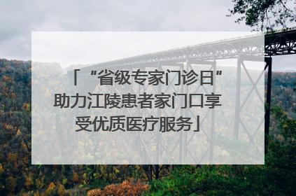 “省级专家门诊日”助力江陵患者家门口享受优质医疗服务