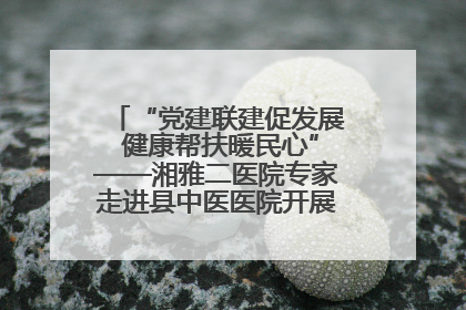 “党建联建促发展 健康帮扶暖民心”——湘雅二医院专家走进县中医医院开展健康帮扶活动