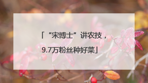 “宋博士”讲农技，9.7万粉丝种好菜