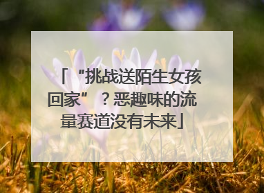 “挑战送陌生女孩回家”？恶趣味的流量赛道没有未来