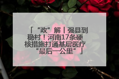 “政”解丨强县到稳村！河南17条硬核措施打通基层医疗“最后一公里”