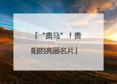 “贵马”！贵阳的亮丽名片