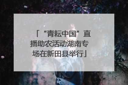 “青耘中国”直播助农活动湖南专场在新田县举行