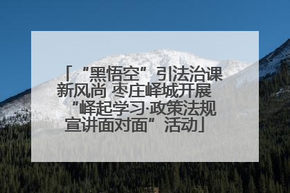 “黑悟空”引法治课新风尚 枣庄峄城开展“峄起学习·政策法规宣讲面对面”活动