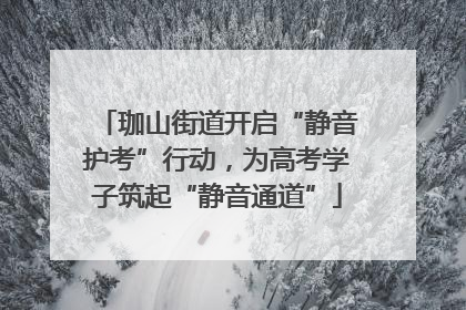 珈山街道开启“静音护考”行动，为高考学子筑起“静音通道”