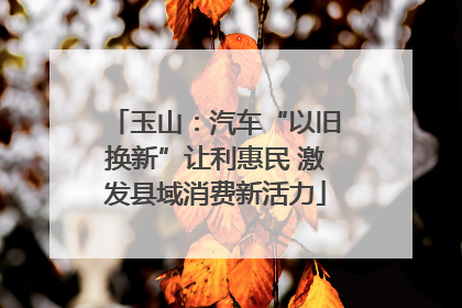 玉山：汽车“以旧换新”让利惠民 激发县域消费新活力
