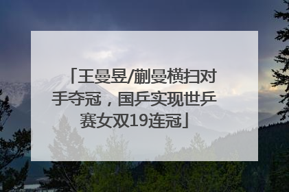 王曼昱/蒯曼横扫对手夺冠，国乒实现世乒赛女双19连冠