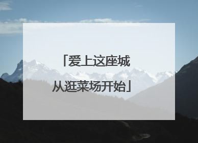 爱上这座城 从逛菜场开始