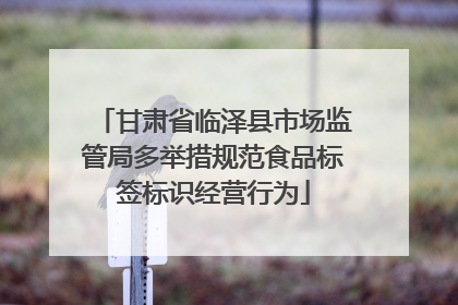 甘肃省临泽县市场监管局多举措规范食品标签标识经营行为