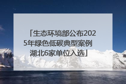 生态环境部公布2025年绿色低碳典型案例 湖北6家单位入选