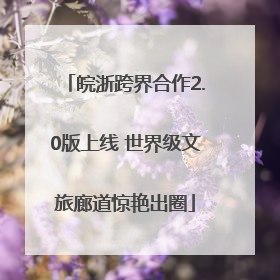 皖浙跨界合作2.0版上线 世界级文旅廊道惊艳出圈