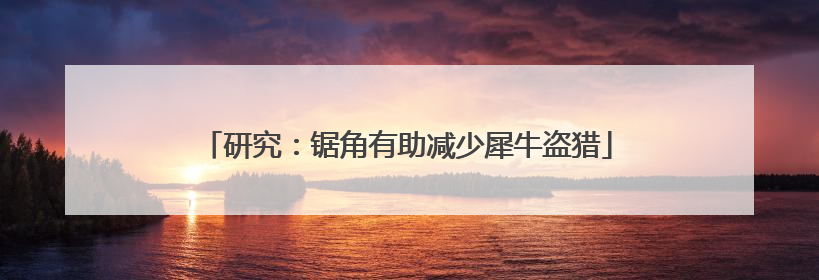 研究：锯角有助减少犀牛盗猎