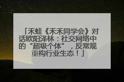 禾蛙《禾禾同学会》对话欧阳泽林：社交网络中的“超级个体”，反常规重构行业生态！