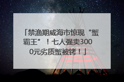 禁渔期威海市惊现“蟹霸王”！七人强卖3000元劣质蟹被铐！