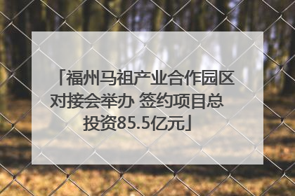 福州马祖产业合作园区对接会举办 签约项目总投资85.5亿元