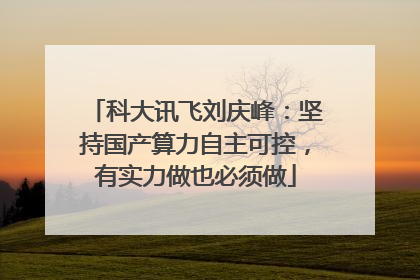 科大讯飞刘庆峰：坚持国产算力自主可控，有实力做也必须做