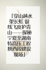 穿山越水架长虹 银线飞度护青山——探秘宁夏至湖南特高压工程陕西段建设现场