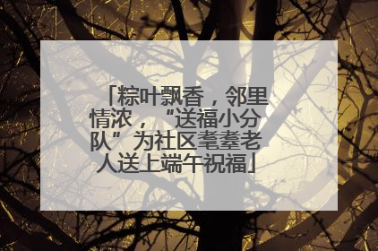 粽叶飘香，邻里情浓，“送福小分队”为社区耄耋老人送上端午祝福