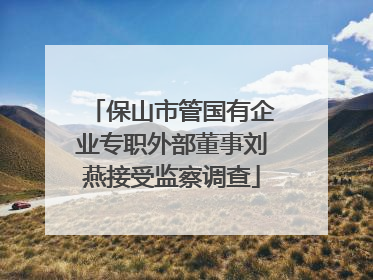 保山市管国有企业专职外部董事刘燕接受监察调查