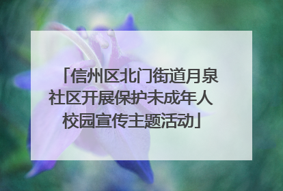 信州区北门街道月泉社区开展保护未成年人校园宣传主题活动