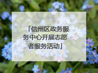 信州区政务服务中心开展志愿者服务活动