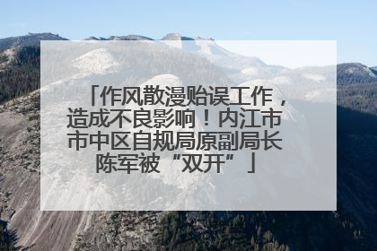 作风散漫贻误工作，造成不良影响！内江市市中区自规局原副局长陈军被“双开”