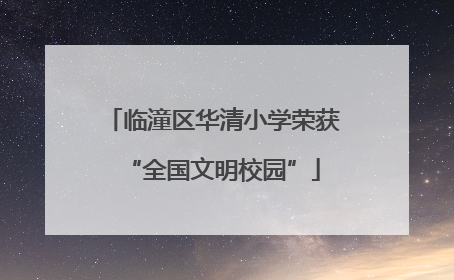 临潼区华清小学荣获“全国文明校园”