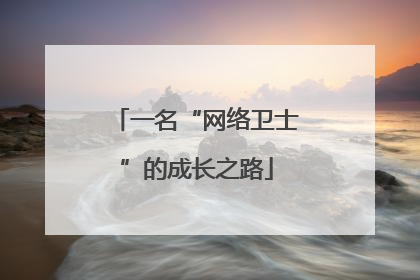 一名“网络卫士”的成长之路