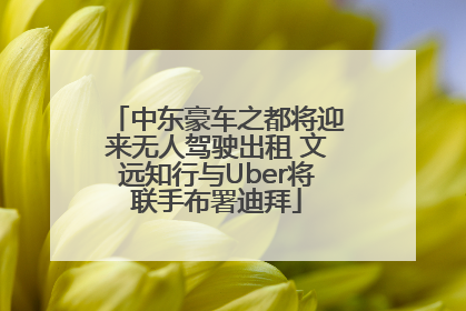 中东豪车之都将迎来无人驾驶出租 文远知行与Uber将联手布署迪拜