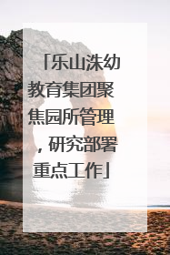 乐山洙幼教育集团聚焦园所管理，研究部署重点工作