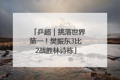 乒超｜挑落世界第一！樊振东3比2战胜林诗栋