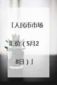 人民币市场汇价（5月28日）