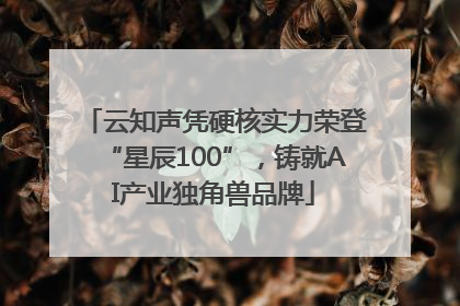 云知声凭硬核实力荣登“星辰100”，铸就AI产业独角兽品牌