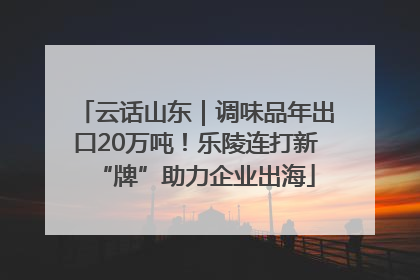 云话山东｜调味品年出口20万吨！乐陵连打新“牌”助力企业出海