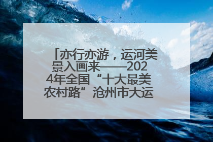 亦行亦游，运河美景入画来——2024年全国“十大最美农村路”沧州市大运河堤顶路探访