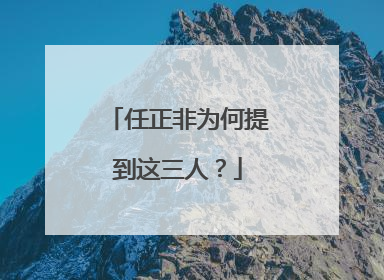 任正非为何提到这三人？