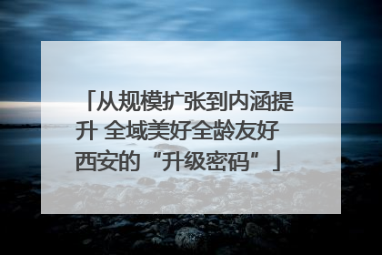 从规模扩张到内涵提升 全域美好全龄友好西安的“升级密码”