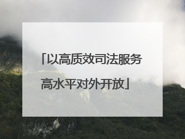 以高质效司法服务高水平对外开放