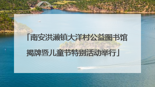 南安洪濑镇大洋村公益图书馆揭牌暨儿童节特别活动举行