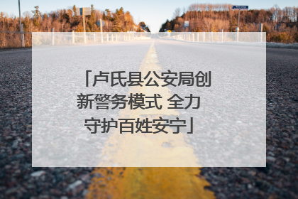 卢氏县公安局创新警务模式 全力守护百姓安宁
