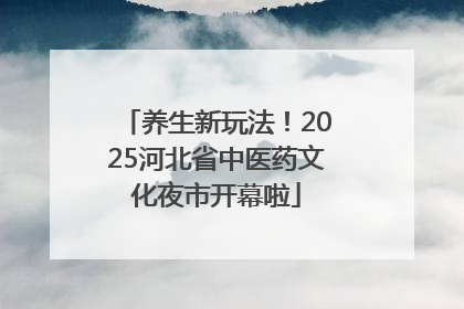 养生新玩法！2025河北省中医药文化夜市开幕啦