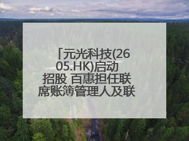 元光科技(2605.HK)启动招股 百惠担任联席账簿管理人及联席牵头经办人