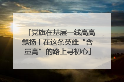 党旗在基层一线高高飘扬丨在这条英雄“含量高”的路上寻初心