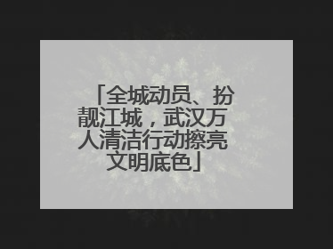 全城动员、扮靓江城，武汉万人清洁行动擦亮文明底色