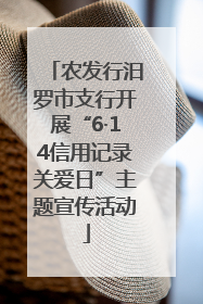 农发行汨罗市支行开展“6·14信用记录关爱日”主题宣传活动