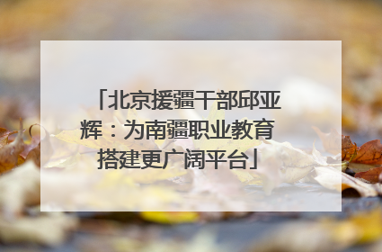 北京援疆干部邱亚辉：为南疆职业教育搭建更广阔平台